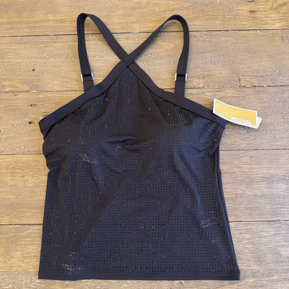 MICHAEL Michael Kors NWT Women's Size Small Studded High Neck Tanking Swim Top